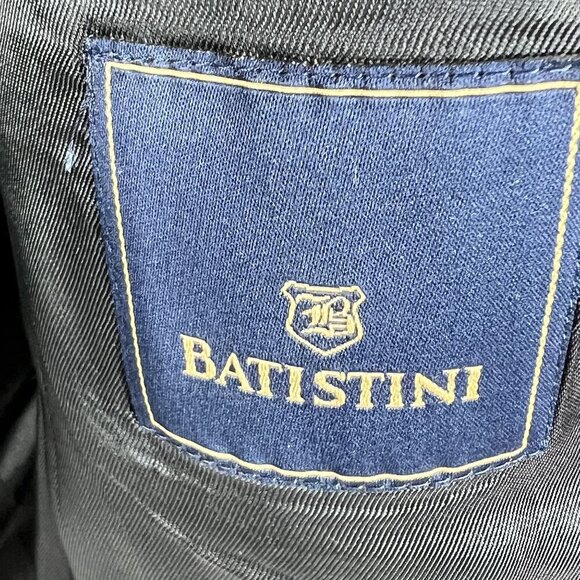 Batistini Mens 44L Black Single Breasted Blazer Italian Wool Sport Coat Timeless - Picture 12 of 16